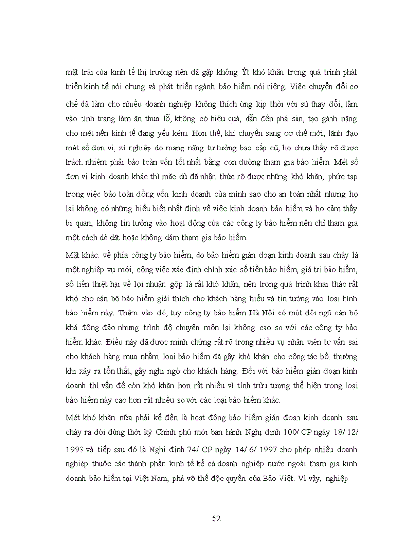 image for page Bảo hiểm gián đoạn kinh doanh tại Bảo Việt Hà Nội giai đoạn 1998 - 2001