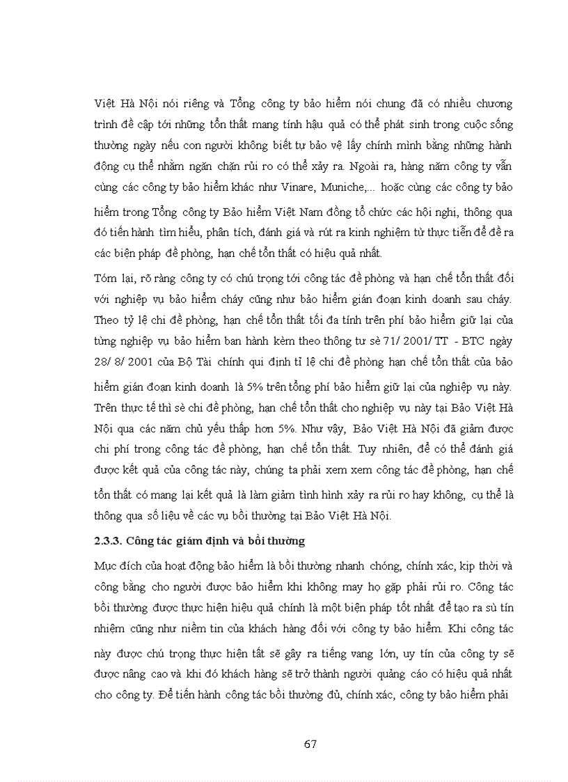 image for page Bảo hiểm gián đoạn kinh doanh tại Bảo Việt Hà Nội giai đoạn 1998 - 2001