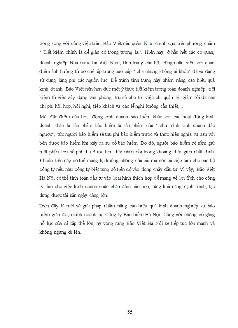 image for page Bảo hiểm gián đoạn kinh doanh tại Bảo Việt Hà Nội giai đoạn 1998 - 2001