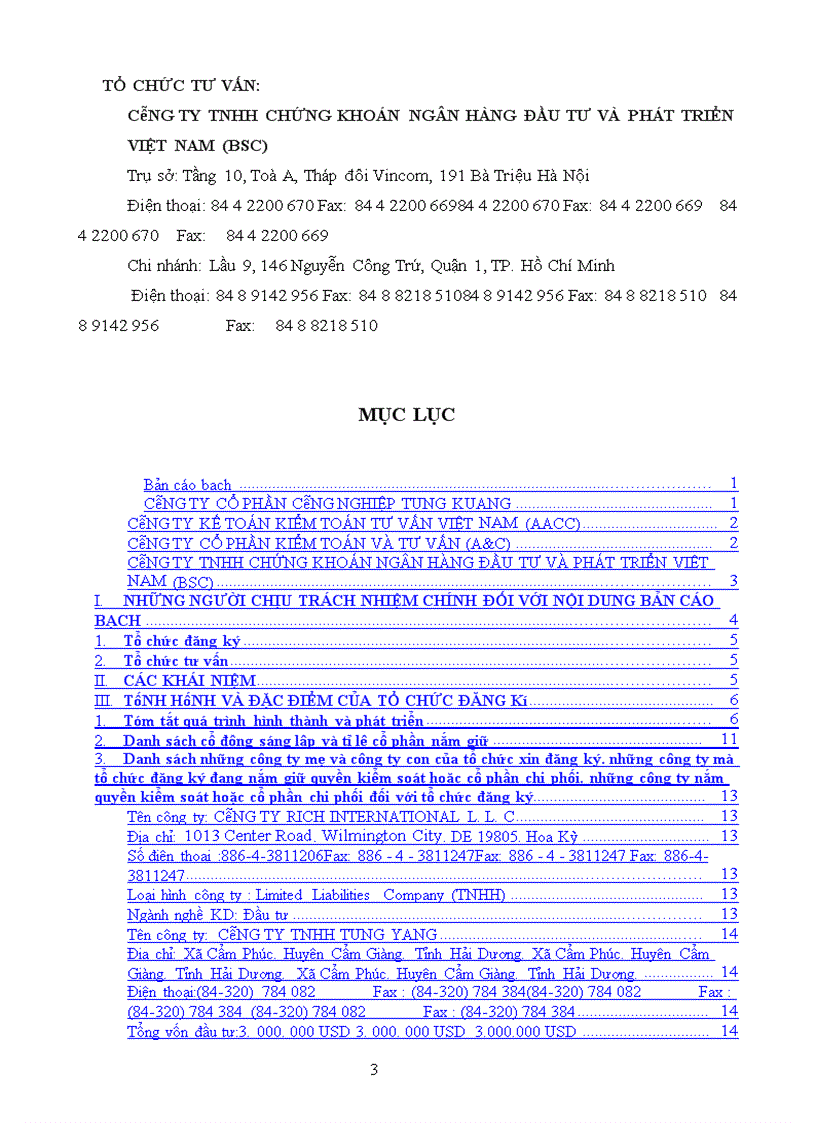 image for page Bản cáo bạch Công ty Cổ phần Công Nghiệp Tung Kuang