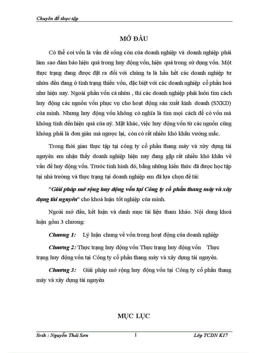 image for page Giải pháp mở rộng huy động vốn tại Công ty cổ phần thang máy và xây dụng tài nguyên