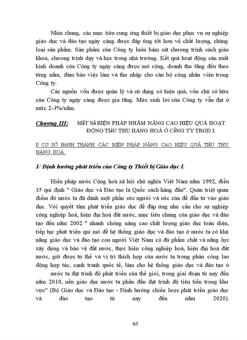 image for page Một số biện pháp nhằm nâng cao hiệu quả tiêu thụ hàng hoá ở Công ty Thiết bị Giáo dục I