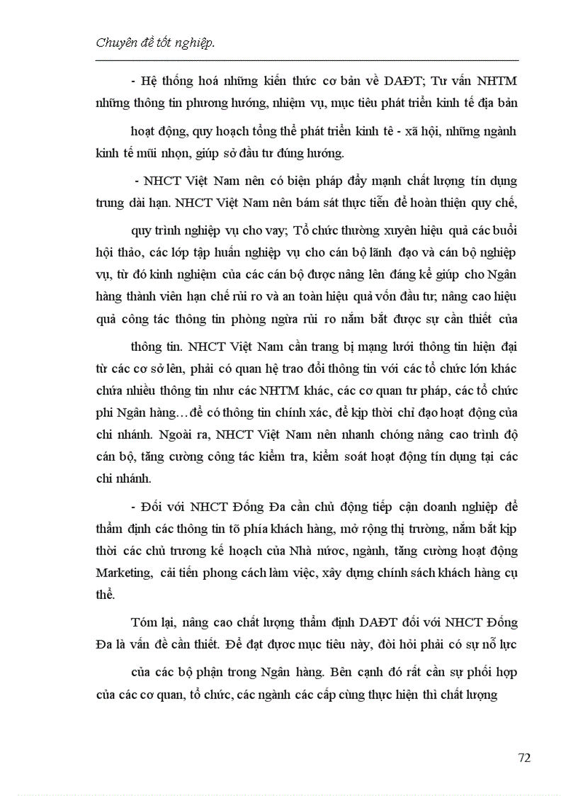 image for page Một số giải pháp nâng cao chất lượng công tác thẩm định dự án đầu tư tại chi nhánh NHCT Đống Đa