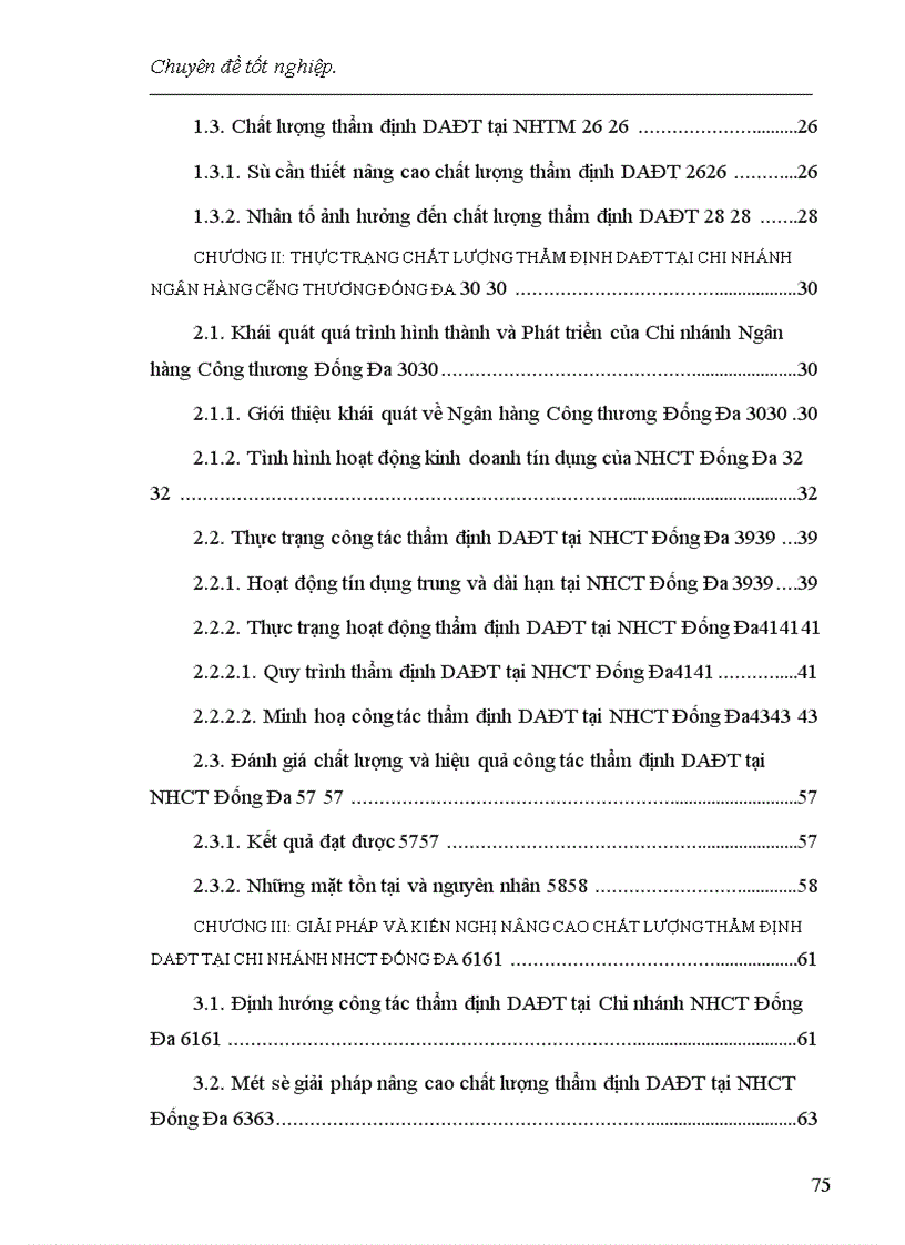 image for page Một số giải pháp nâng cao chất lượng công tác thẩm định dự án đầu tư tại chi nhánh NHCT Đống Đa