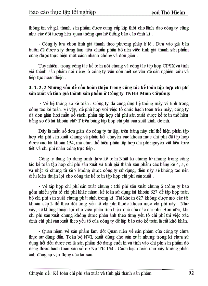 image for page Kế toán tập hợp chi phí sản xuất và tính giá thành sản phẩm ở Công ty TNHH Minh Cường