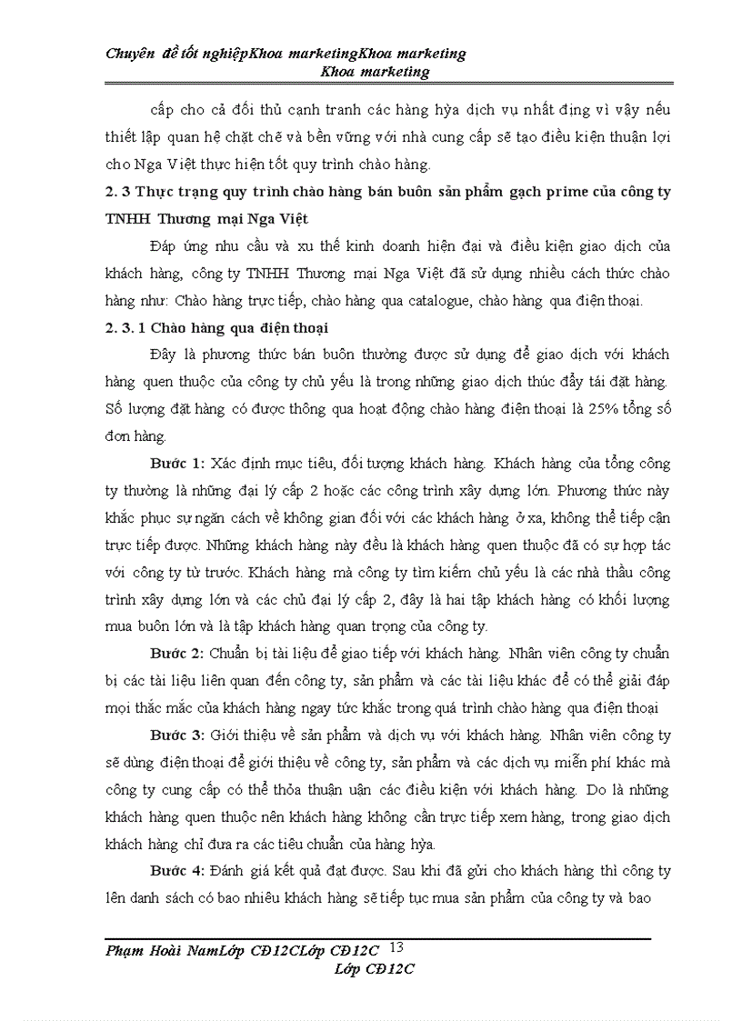 image for page Hoàn thiện quy trình chào hàng bán buôn của công ty TNHH Thương Mại Nga Việt