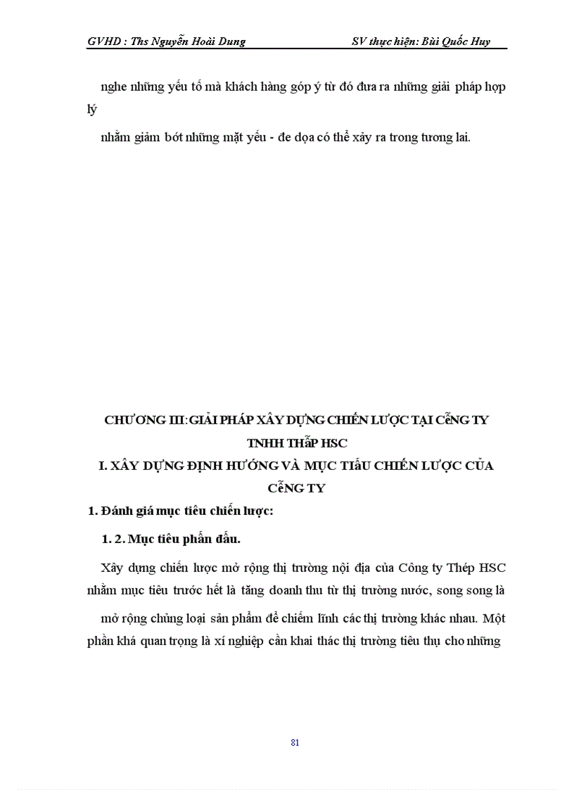 image for page Xây dựng chiến lược kinh doanh tại Công ty TNHH thép HSC