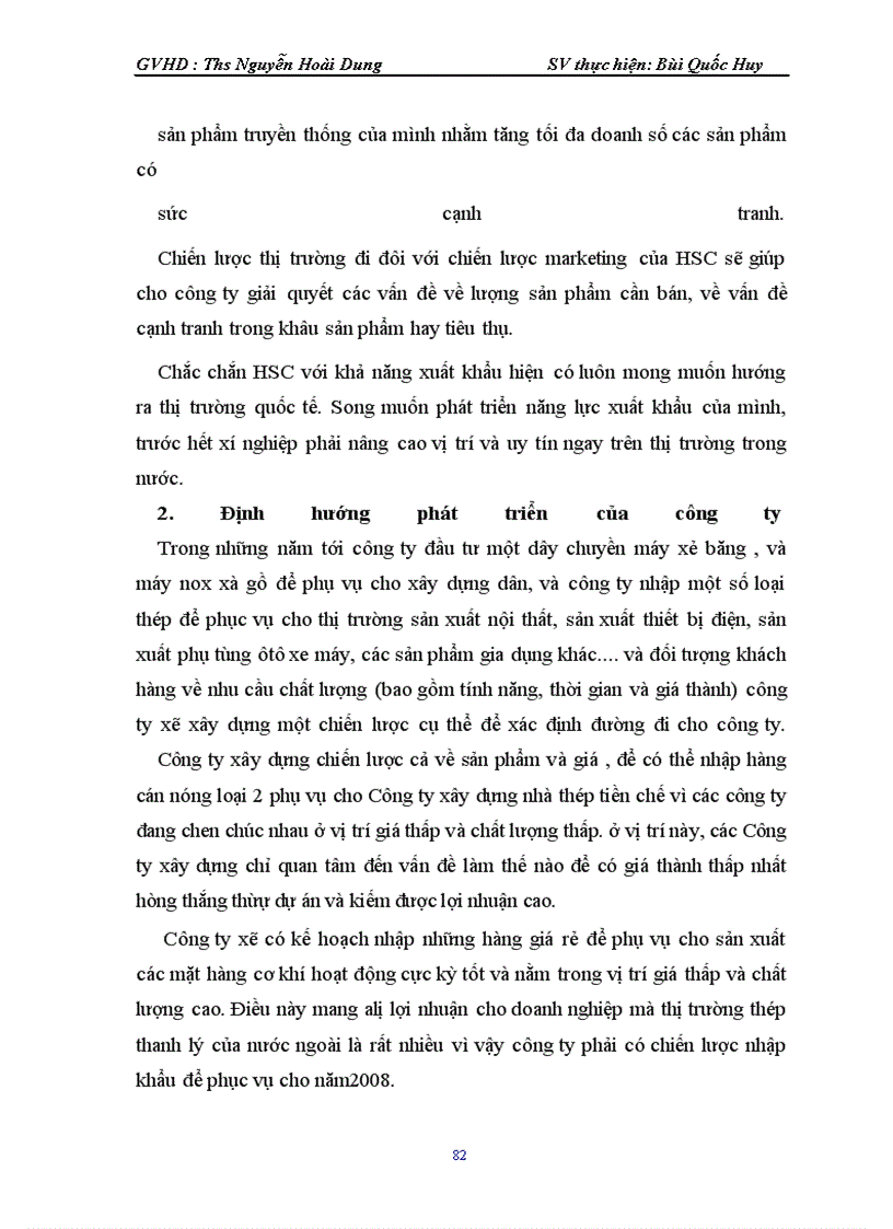 image for page Xây dựng chiến lược kinh doanh tại Công ty TNHH thép HSC