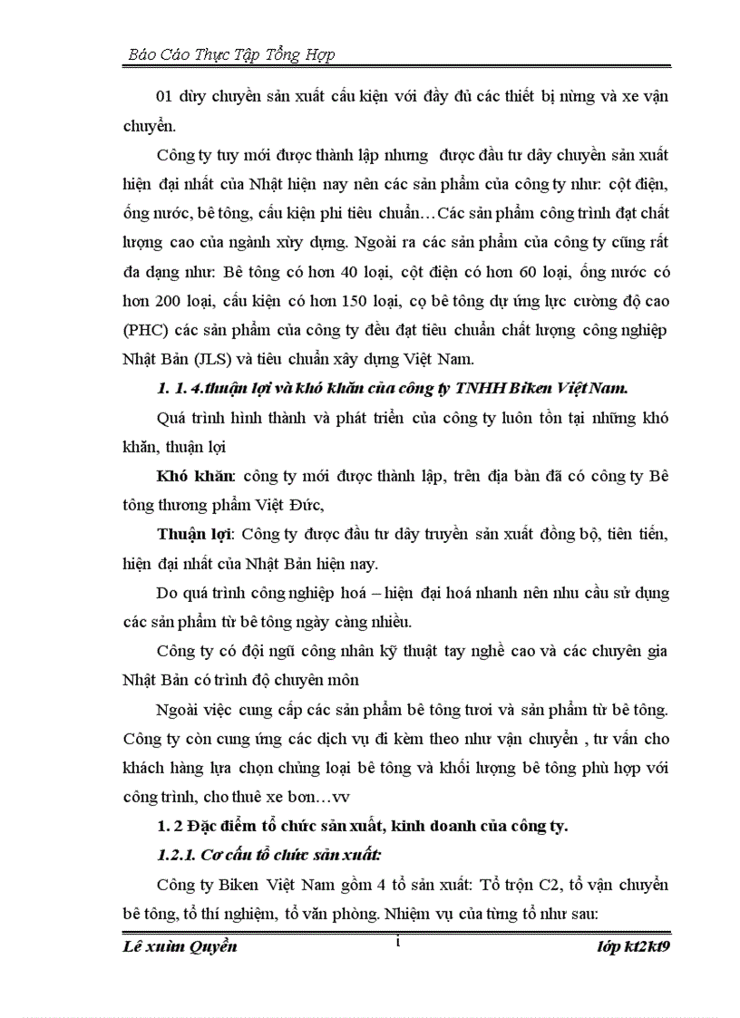 image for page Báo cáo thực tập tại Công ty TNHH Biken Việt Nam