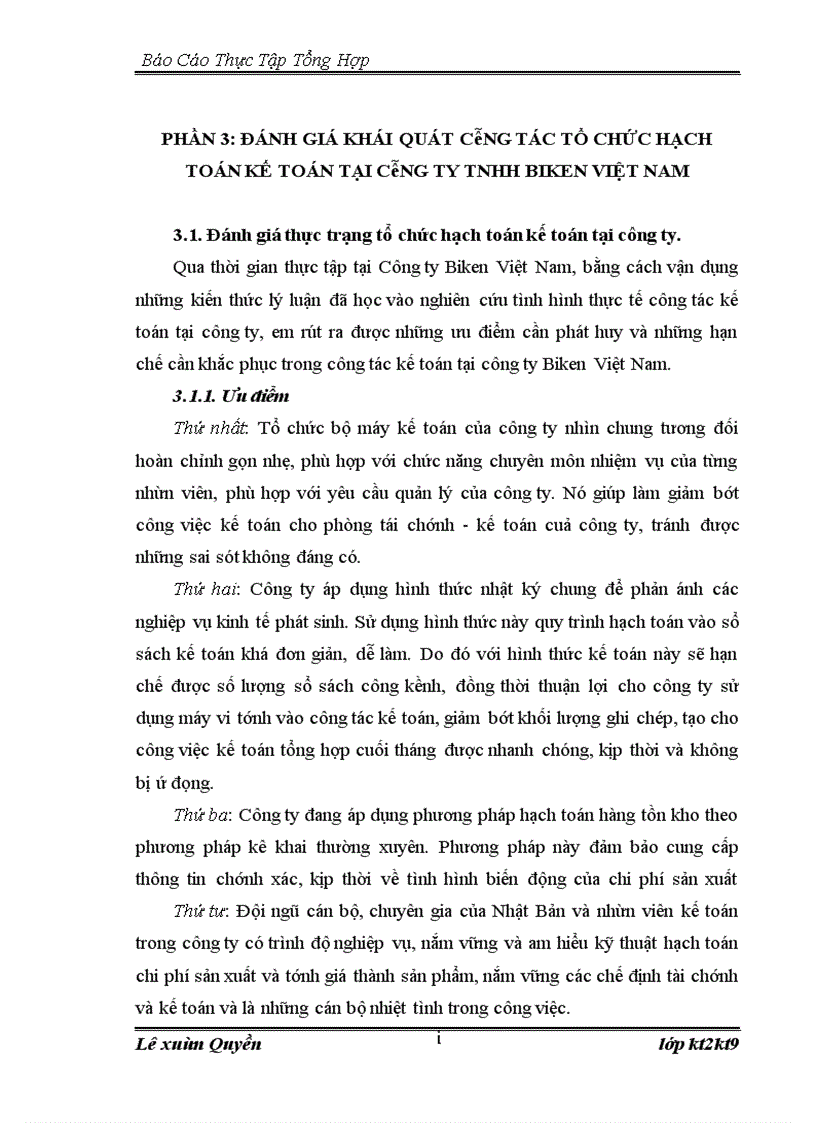 image for page Báo cáo thực tập tại Công ty TNHH Biken Việt Nam