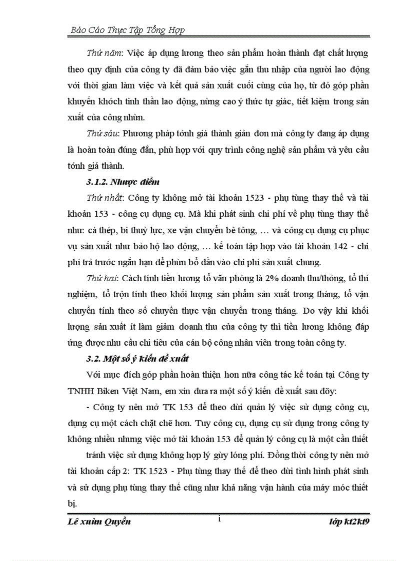 image for page Báo cáo thực tập tại Công ty TNHH Biken Việt Nam