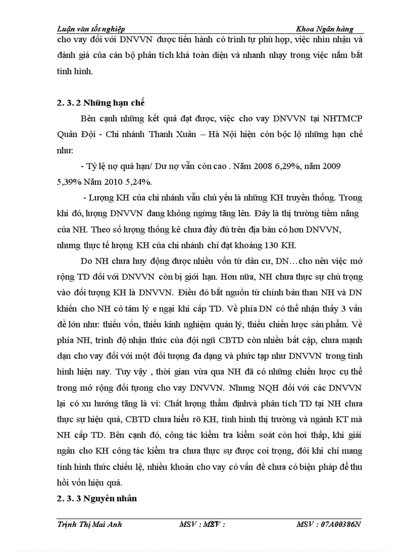 image for page Giải pháp mở rộng cho vay doanh nghiệp vừa và nhỏ tại NHTMCP Quân Đội- Chi nhánh Thanh Xuân – Hà Nội