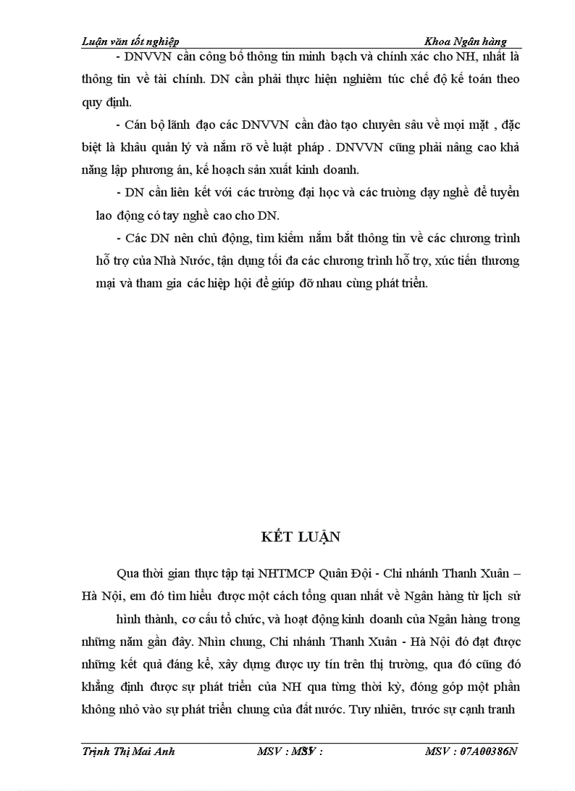 image for page Giải pháp mở rộng cho vay doanh nghiệp vừa và nhỏ tại NHTMCP Quân Đội- Chi nhánh Thanh Xuân – Hà Nội