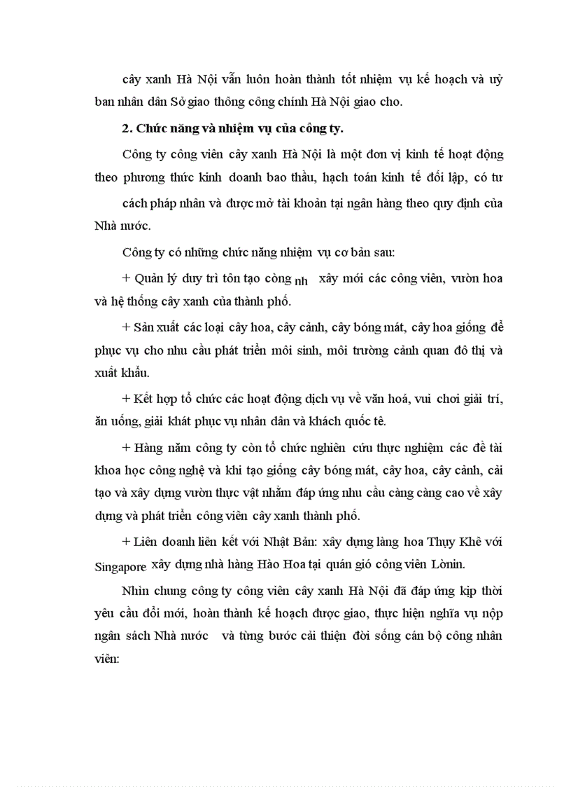 image for page Hiệu quả sản xuất kinh doanh ở Công ty ươm cây xanh Hà Nội