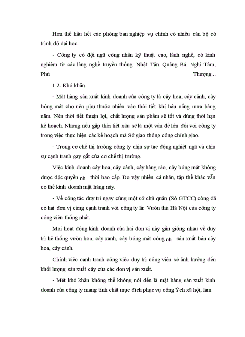 image for page Hiệu quả sản xuất kinh doanh ở Công ty ươm cây xanh Hà Nội
