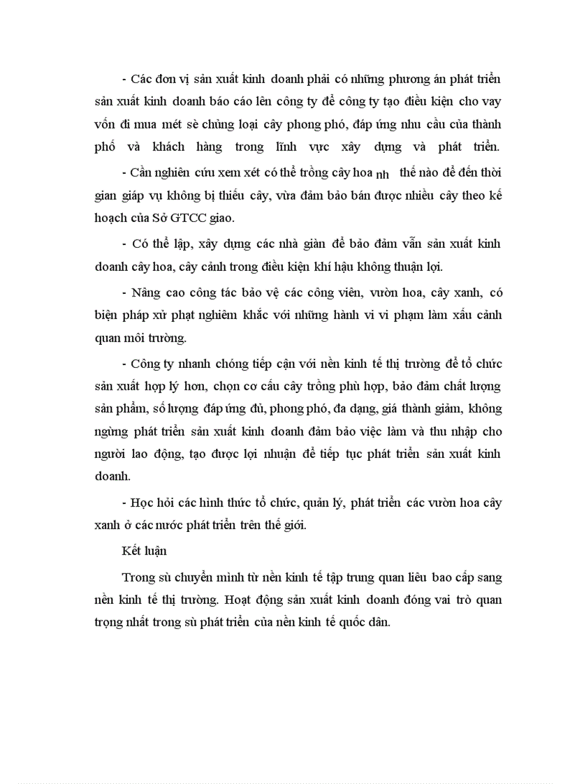 image for page Hiệu quả sản xuất kinh doanh ở Công ty ươm cây xanh Hà Nội