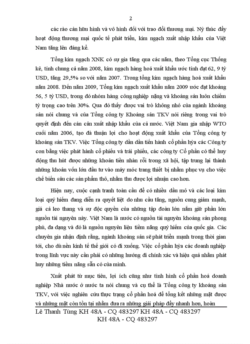 image for page Giải pháp thúc đẩy quá trình cổ phần hóa của Tổng công ty Khoáng sản TKV