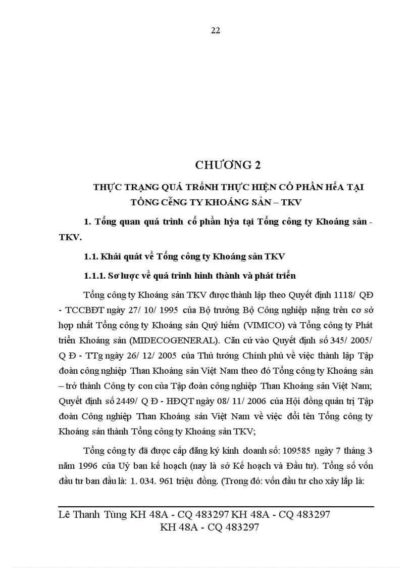 image for page Giải pháp thúc đẩy quá trình cổ phần hóa của Tổng công ty Khoáng sản TKV
