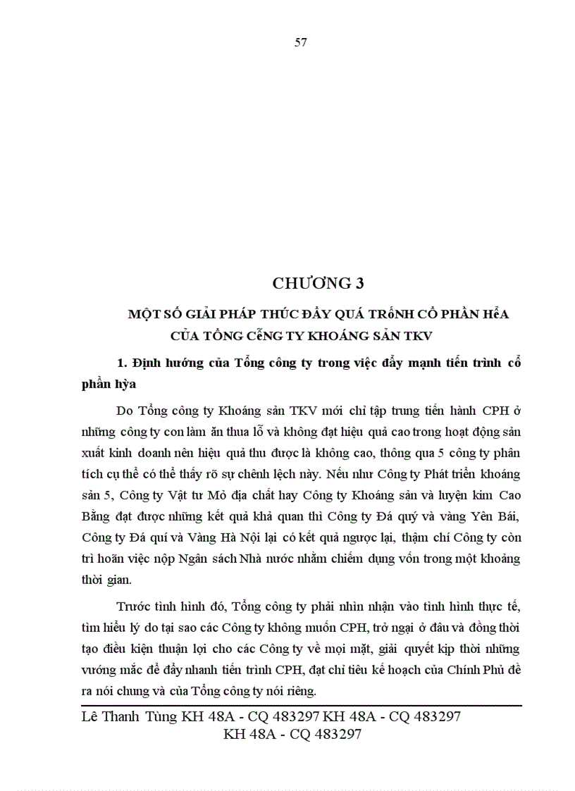 image for page Giải pháp thúc đẩy quá trình cổ phần hóa của Tổng công ty Khoáng sản TKV