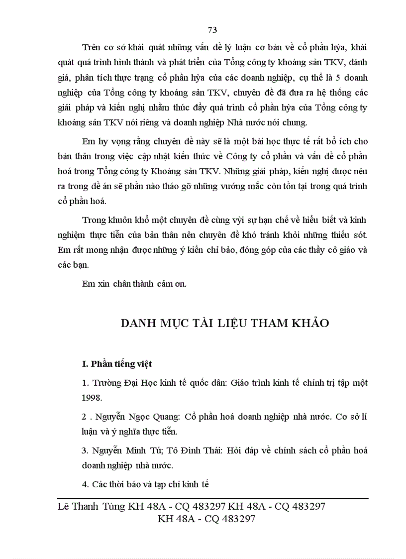 image for page Giải pháp thúc đẩy quá trình cổ phần hóa của Tổng công ty Khoáng sản TKV