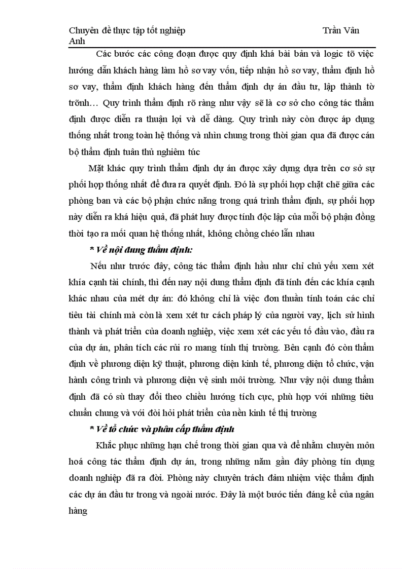 image for page Thực trạng và giải pháp hoàn thiện công tác thẩm định dự án đầu tư của Ngân hàng VPBANK