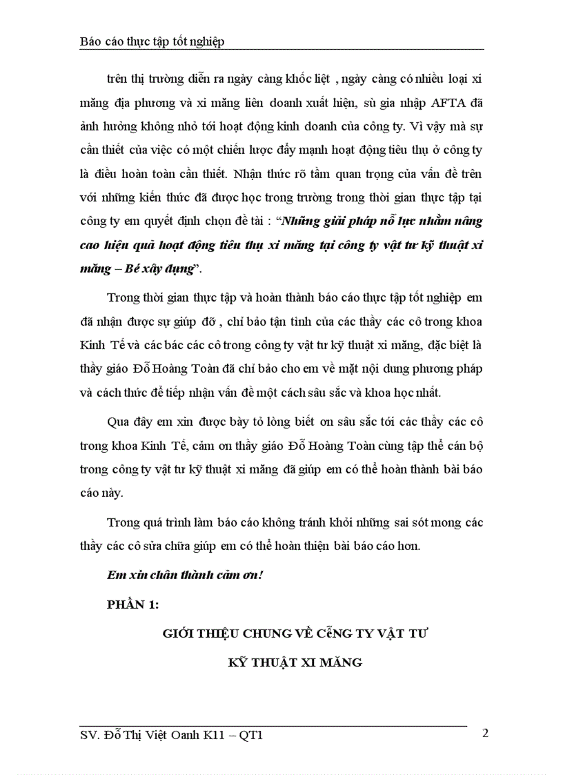 image for page Những giải pháp nỗ lực nhằm nâng cao hiệu quả hoạt động tiêu thụ xi măng tại công ty vật tư kỹ thuật xi măng – Bộ xây dựng