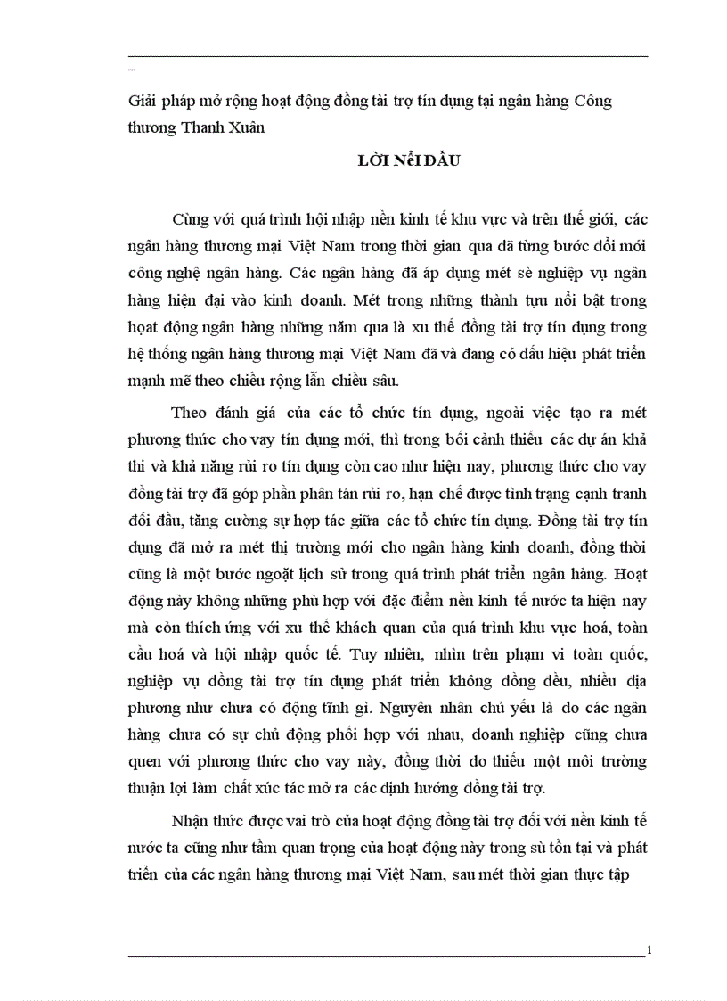 image for page Giải pháp mở rộng hoạt động đồng tài trợ tín dụng tại ngân hàng Công thương Thanh Xuân