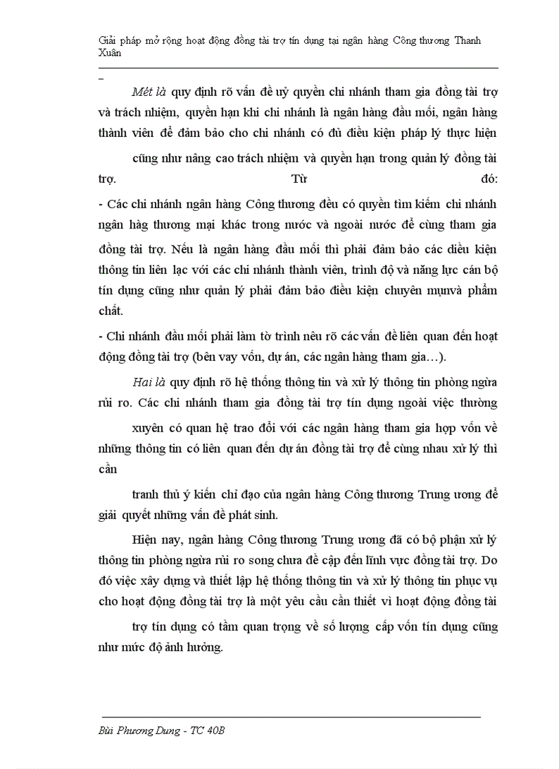 image for page Giải pháp mở rộng hoạt động đồng tài trợ tín dụng tại ngân hàng Công thương Thanh Xuân