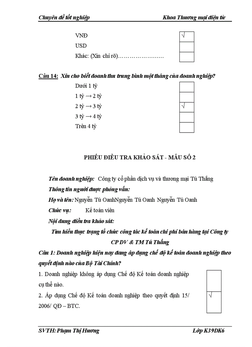 image for page Kế toán chi phí kinh doanh tại Công ty CP DV và TM Tú Thắng.