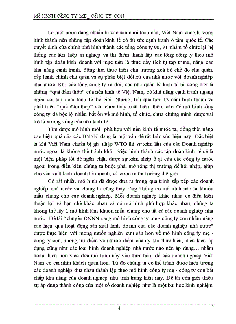 image for page Chuyển DNNN sang mô hình công ty mẹ-công ty con nhằm nâng cao hiệu quả hoạt động sản xuất kinh doanh của các doanh nghiệp nhà nước