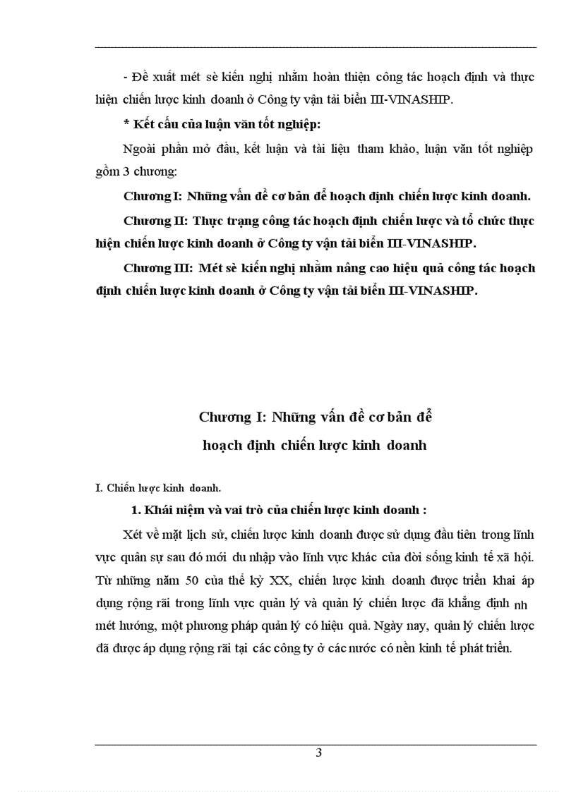 image for page Hoàn thiện công tác hoạch định chiến lược kinh doanh ở Công ty vận tải biển III-VINASHIP