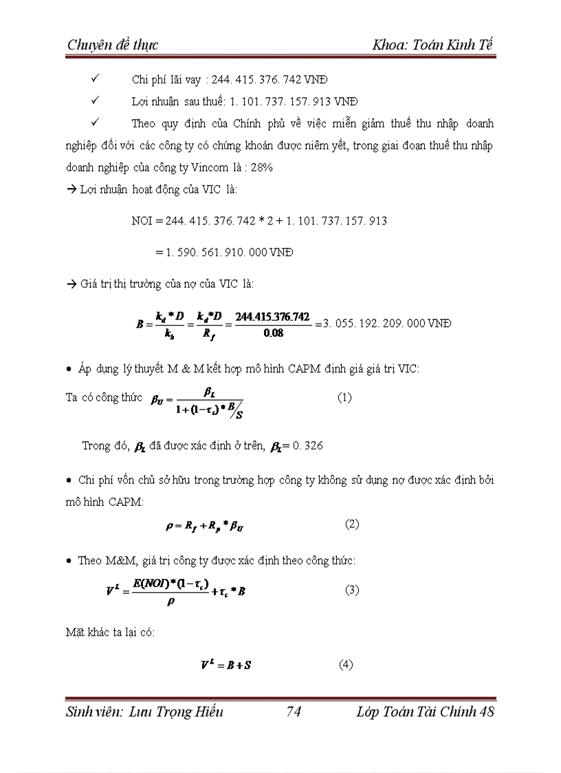 image for page Định giá công ty trên thị trường chứng khoán Việt Nam tại thời điểm phát hành thêm cổ phiếu. Áp dụng cho công ty cổ phần Vincom