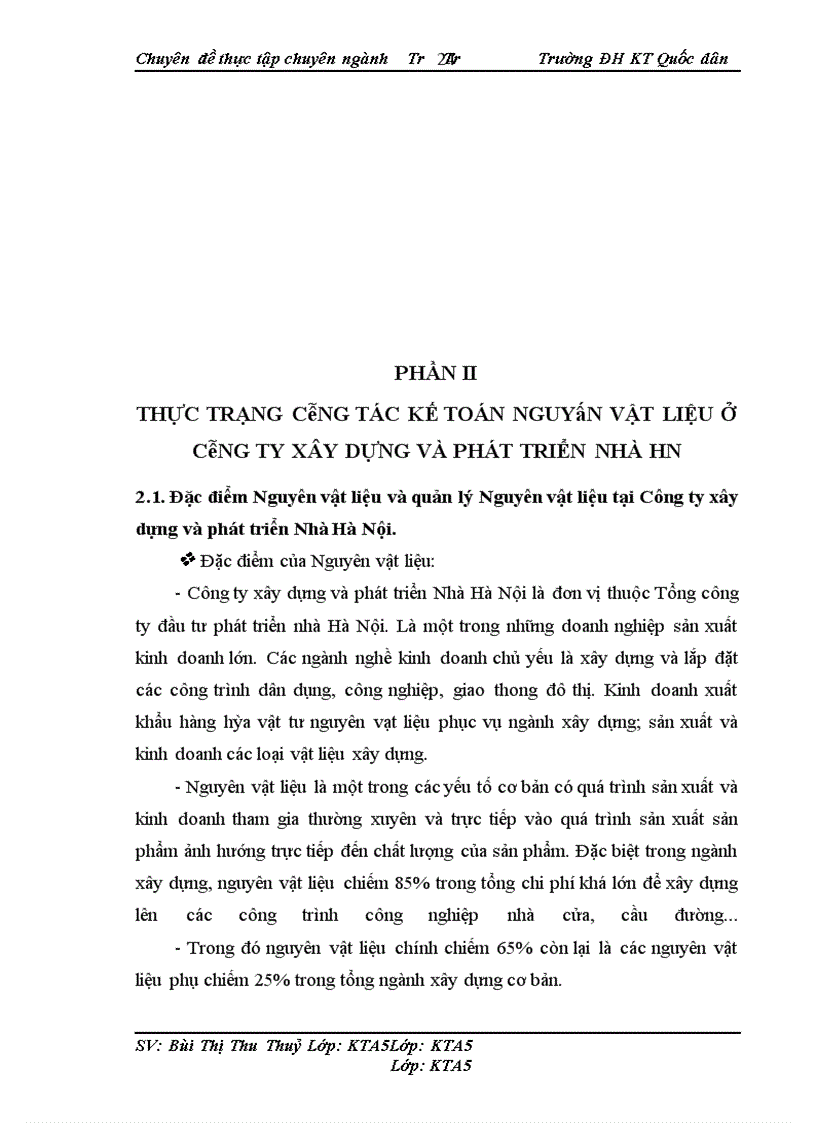 image for page Hoàn thiện kế toán Nguyên vật liệu tại Công ty Xây dựng và Phát triển Nhà Hà Nội .
