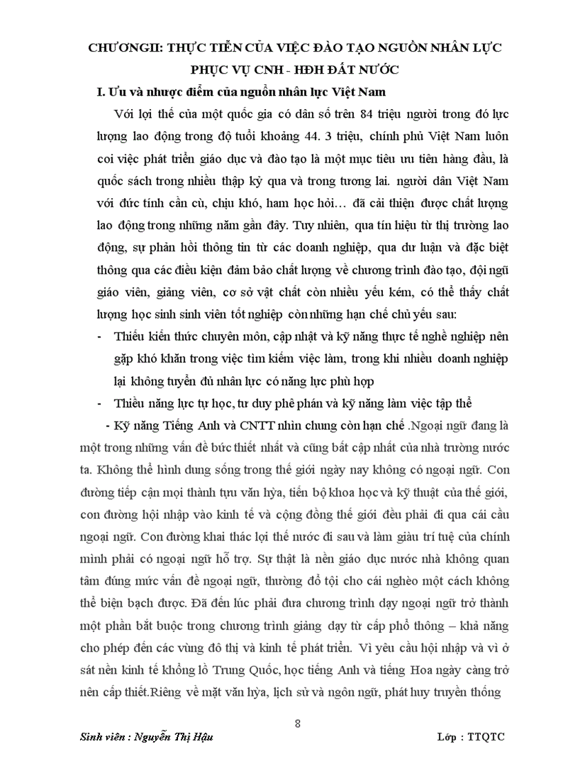 image for page Đào tạo nguồn Nhân lực phục vụ CNH - HĐH Đất nước