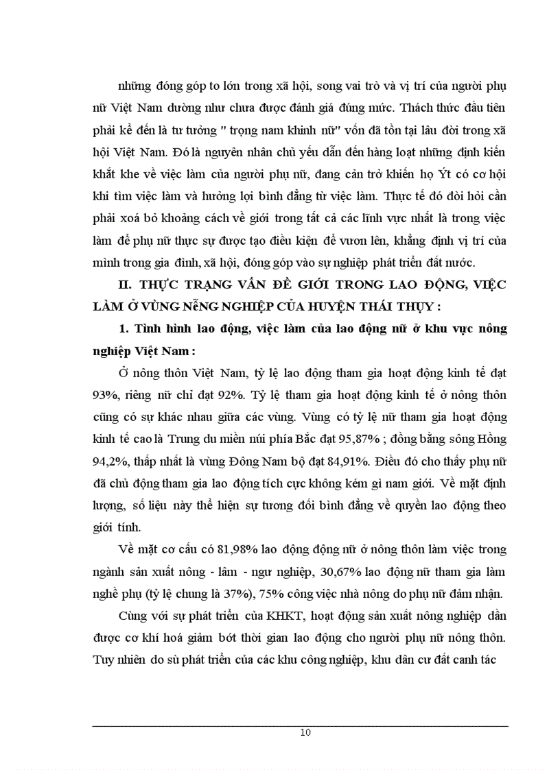 image for page Vấn đề giới trong lĩnh vực lao động, việc làm ở vùng nông nghiệp huyện Thái Thụy, tỉnh Thái Bình