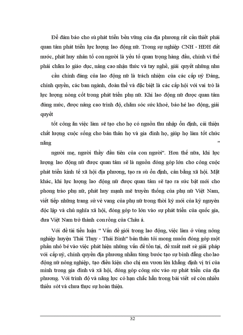 image for page Vấn đề giới trong lĩnh vực lao động, việc làm ở vùng nông nghiệp huyện Thái Thụy, tỉnh Thái Bình