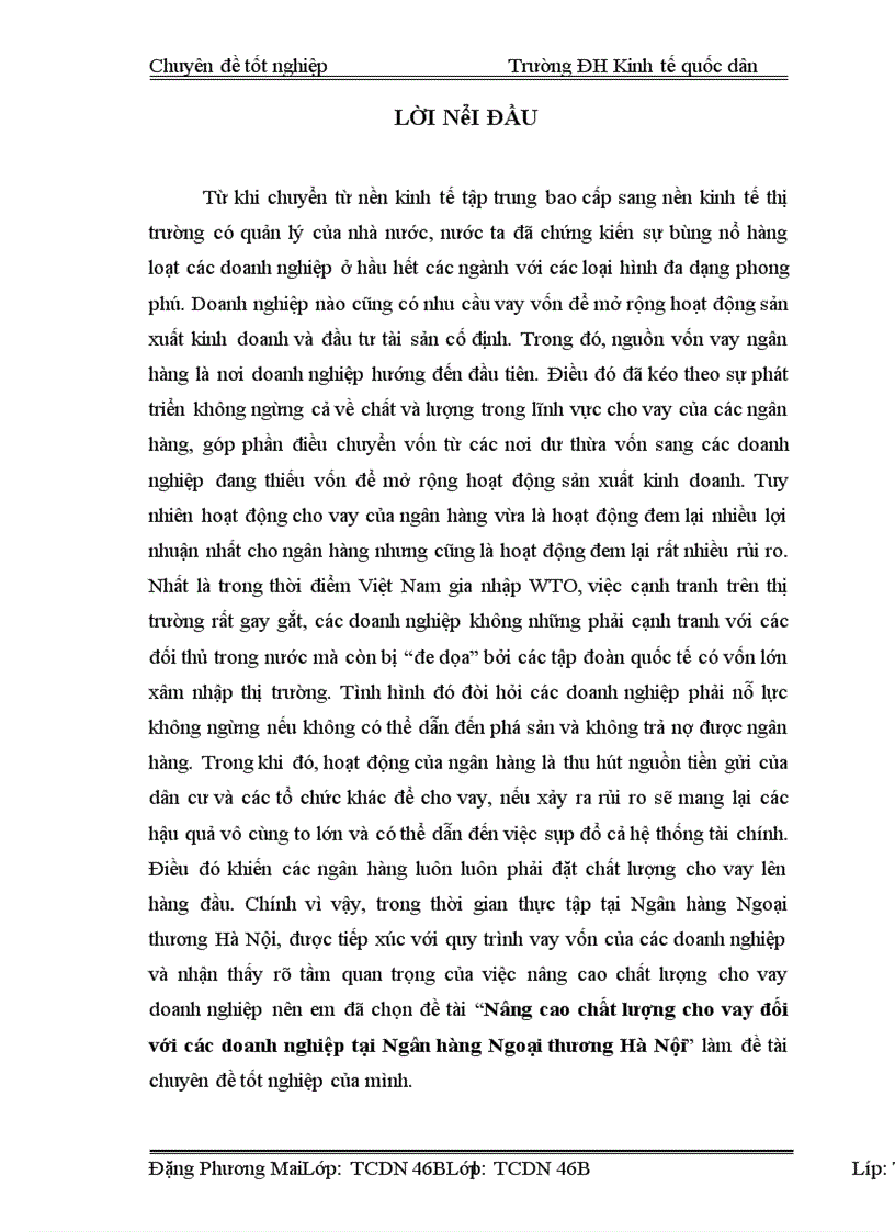 image for page Nâng cao chất lượng cho vay đối với các doanh nghiệp tại Ngân hàng Ngoại thương Hà Nội