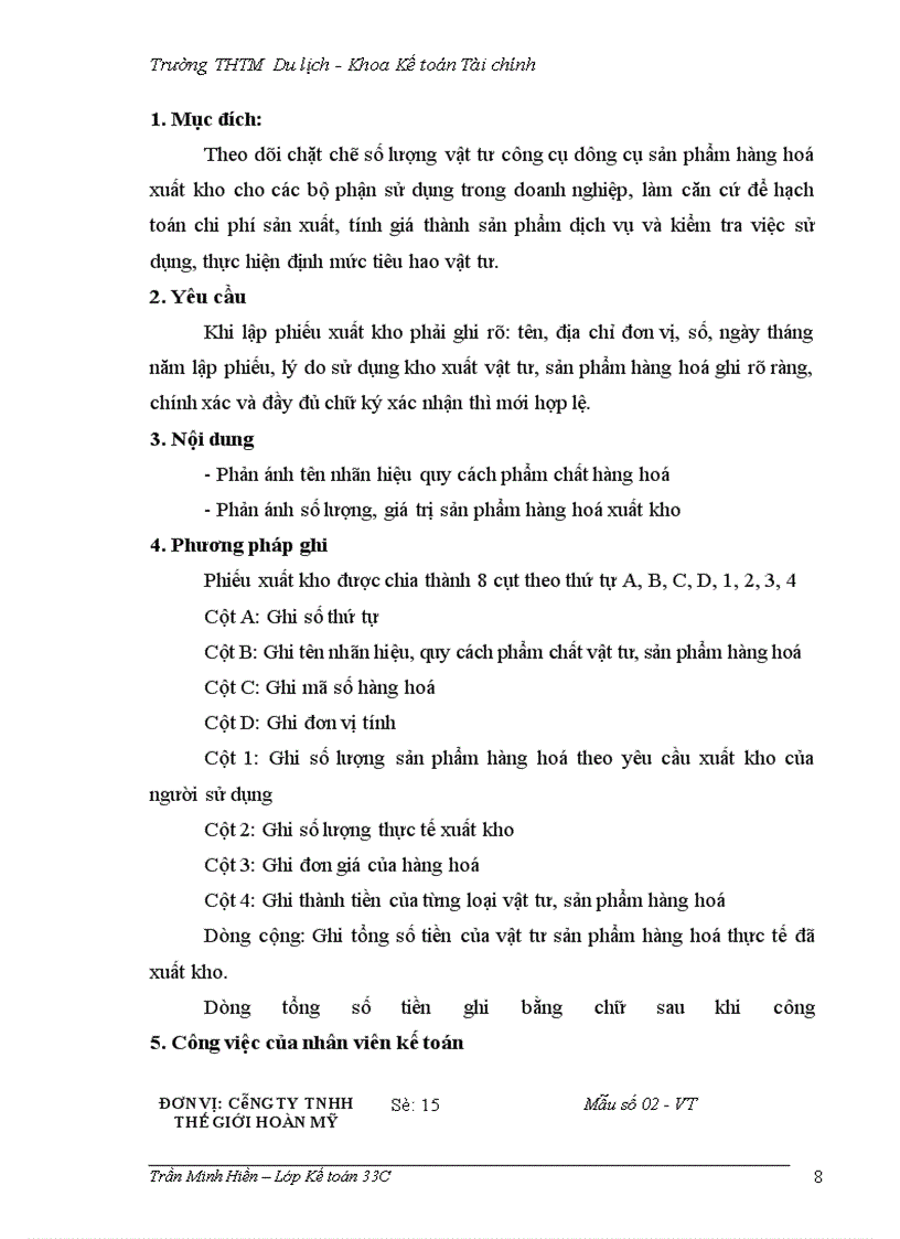 image for page Công tác kế toán nghiệp vụ bán hàng tại Công ty TNHH Thế giới hoàn mỹ.