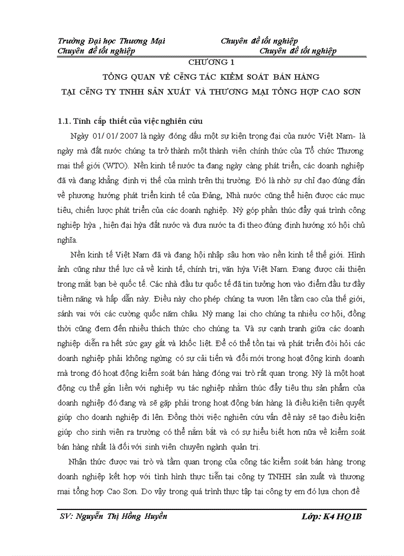 image for page Hoàn thiện công tác kiểm soát bán hàng tại công ty TNHH sản xuất và thương mại tổng hợp Cao Sơn