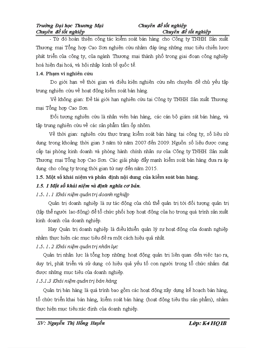image for page Hoàn thiện công tác kiểm soát bán hàng tại công ty TNHH sản xuất và thương mại tổng hợp Cao Sơn