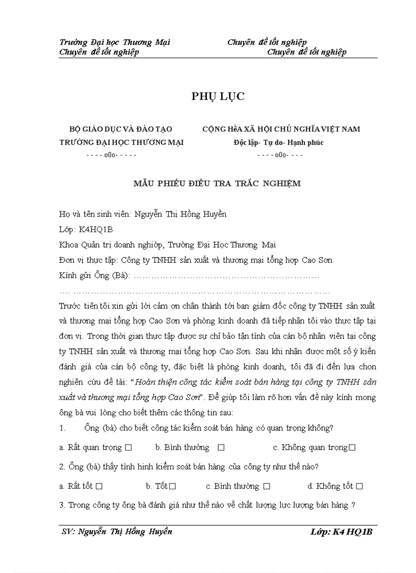 image for page Hoàn thiện công tác kiểm soát bán hàng tại công ty TNHH sản xuất và thương mại tổng hợp Cao Sơn
