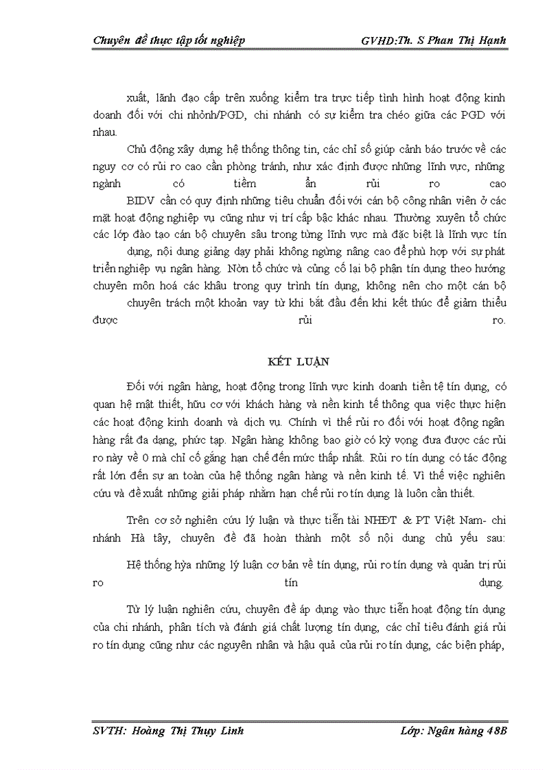 image for page Hạn chế rủi ro tín dụng tại Ngân hàng Đầu Tư và Phát Triển Việt Nam-chi nhánh Hà Tây