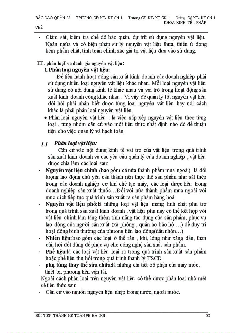 image for page Công tác quản lý Nguyên vật liệu ở công ty Dược liệu TW I