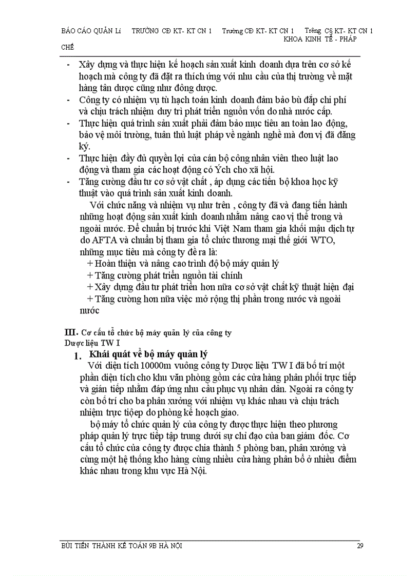 image for page Công tác quản lý Nguyên vật liệu ở công ty Dược liệu TW I