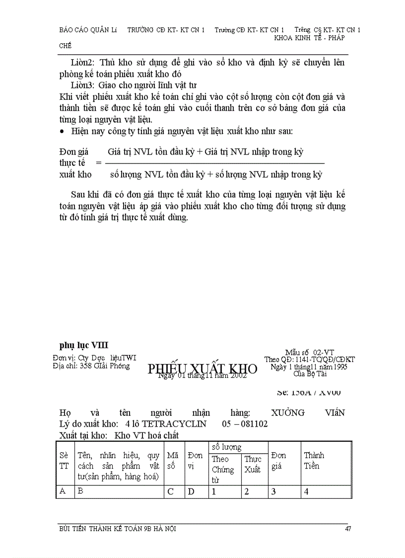 image for page Công tác quản lý Nguyên vật liệu ở công ty Dược liệu TW I