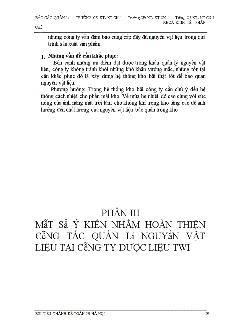 image for page Công tác quản lý Nguyên vật liệu ở công ty Dược liệu TW I