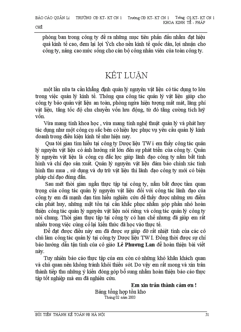 image for page Công tác quản lý Nguyên vật liệu ở công ty Dược liệu TW I