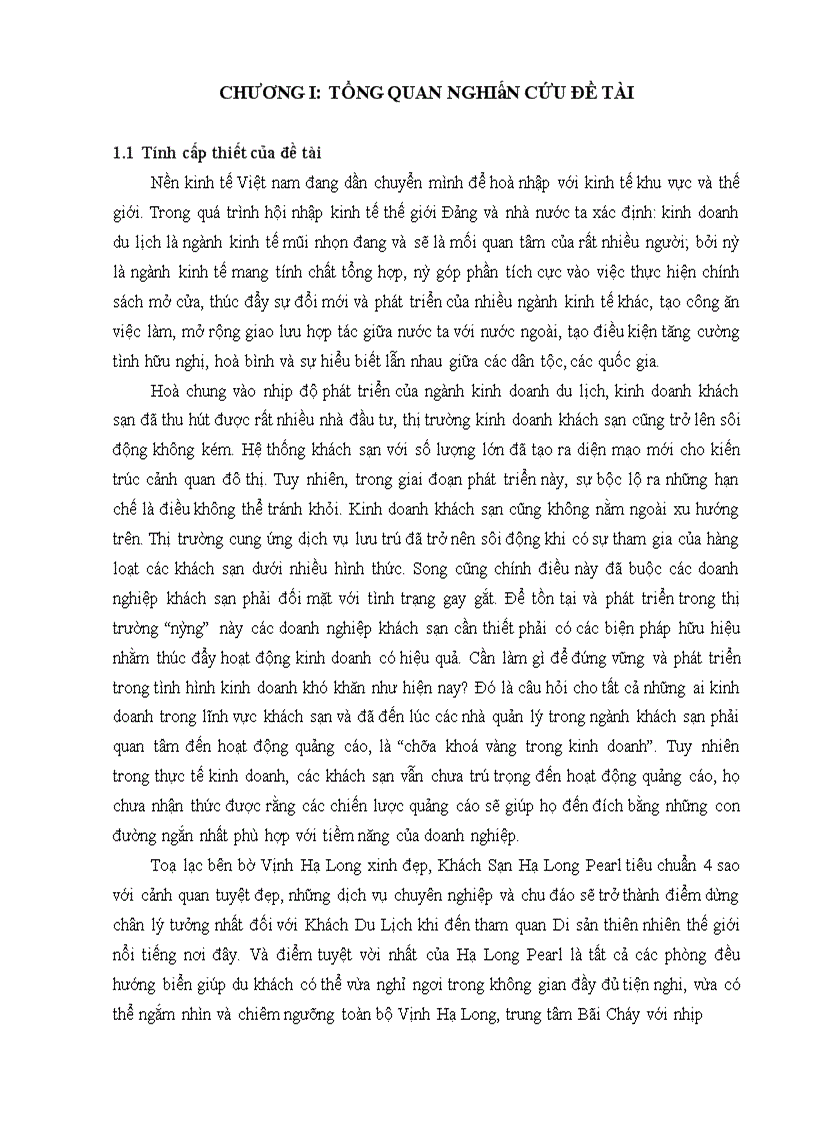 image for page Hoàn thiện hoạt động quảng cáo ở khách sạn Hạ Long Pearl
