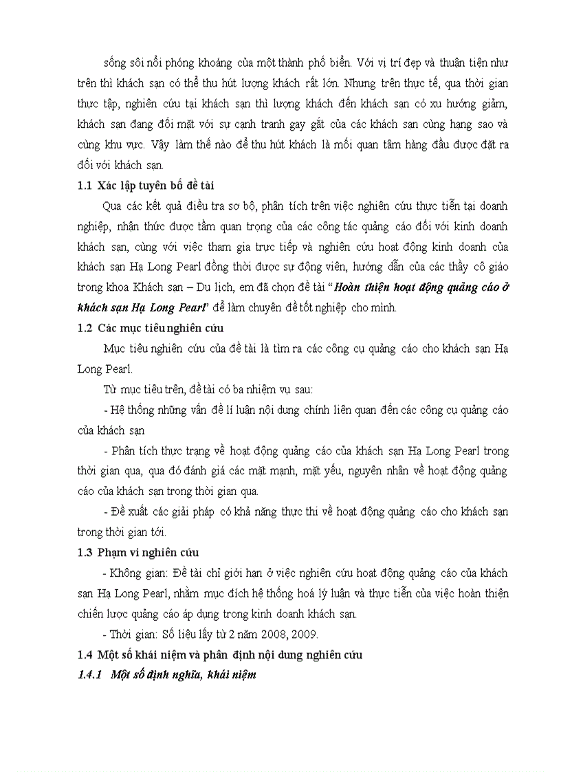 image for page Hoàn thiện hoạt động quảng cáo ở khách sạn Hạ Long Pearl