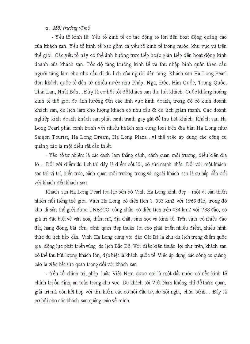 image for page Hoàn thiện hoạt động quảng cáo ở khách sạn Hạ Long Pearl
